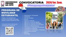 mobilidade estudantil primeiro semestre 2024 na UNIVERSIDAD PRIVADA DEL ESTE- PY
