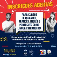 Abertas as Inscrições para os cursos de idiomas do Programa PEPRI /UFRPE